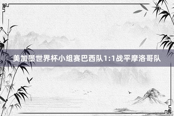 美加墨世界杯小组赛巴西队1:1战平摩洛哥队