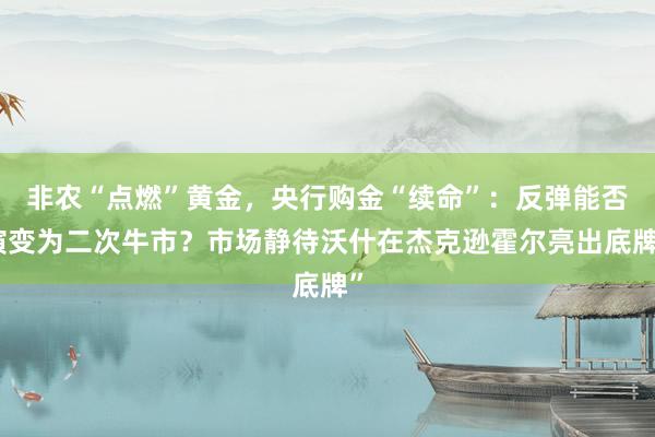 非农“点燃”黄金，央行购金“续命”：反弹能否演变为二次牛市？市场静待沃什在杰克逊霍尔亮出底牌”