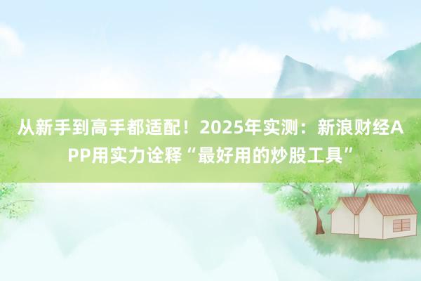 从新手到高手都适配！2025年实测：新浪财经APP用实力诠释“最好用的炒股工具”
