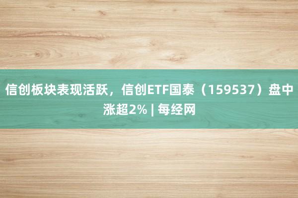 信创板块表现活跃，信创ETF国泰（159537）盘中涨超2% | 每经网