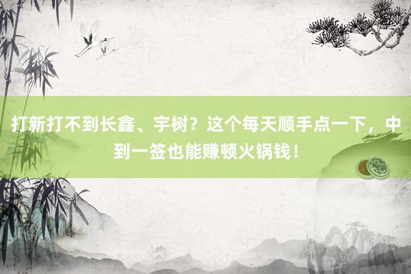 打新打不到长鑫、宇树？这个每天顺手点一下，中到一签也能赚顿火锅钱！