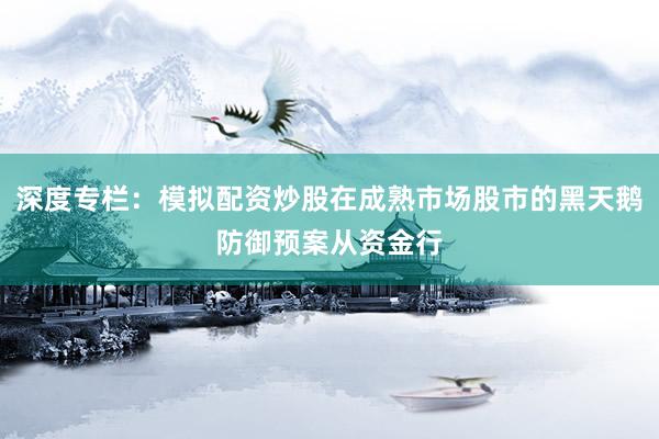深度专栏：模拟配资炒股在成熟市场股市的黑天鹅防御预案从资金行