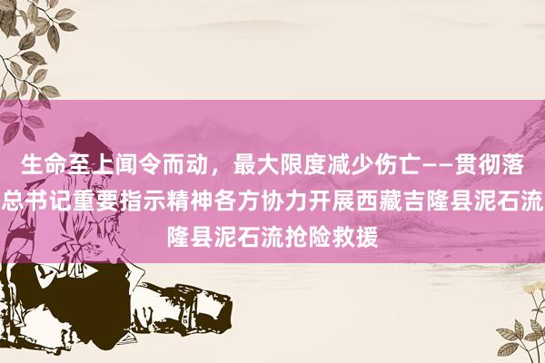 生命至上闻令而动，最大限度减少伤亡——贯彻落实习近平总书记重要指示精神各方协力开展西藏吉隆县泥石流抢险救援