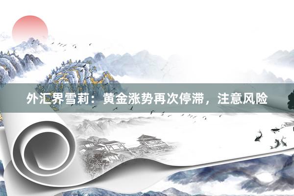 外汇界雪莉:黄金涨势再次停滞,注意风险