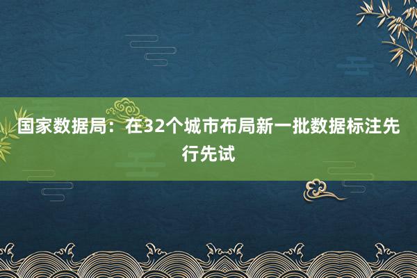 国家数据局：在32个城市布局新一批数据标注先行先试
