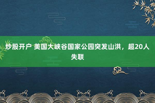 炒股开户 美国大峡谷国家公园突发山洪，超20人失联
