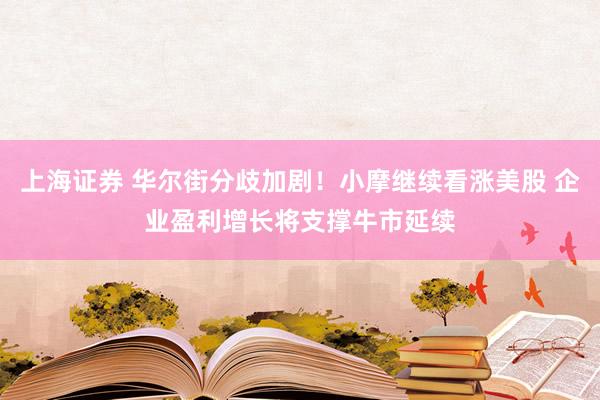 上海证券 华尔街分歧加剧！小摩继续看涨美股 企业盈利增长将支撑牛市延续