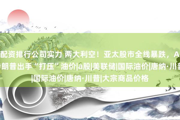 配资排行公司实力 两大利空！亚太股市全线暴跌，A股扛住压力，特朗普出手“打压”油价|a股|美联储|国际油价|唐纳·川普|大宗商品价格