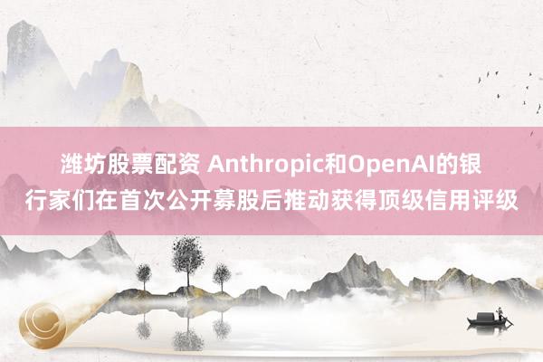 潍坊股票配资 Anthropic和OpenAI的银行家们在首次公开募股后推动获得顶级信用评级
