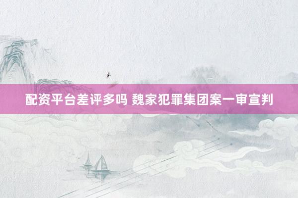配资平台差评多吗 魏家犯罪集团案一审宣判